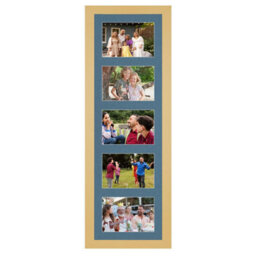 AK Frames 26X8 Mustard Yellow Modern Multi Photo Frame With Pompadour Mount - Holds 5 Apertures (5X) 6X4 Photos - thumbnail 1