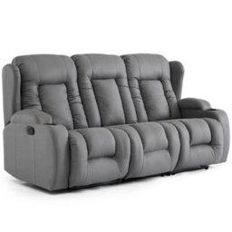 More4Homes Caesar 3 Seater Grey Technology Fabric Modern Manual Recliner Sofa - thumbnail 3