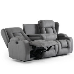More4Homes Caesar 3 Seater Grey Technology Fabric Modern Manual Recliner Sofa - thumbnail 4