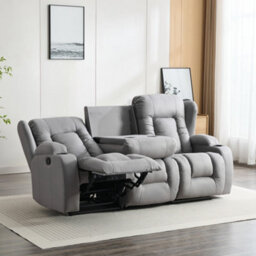 More4Homes Caesar 3 Seater Grey Technology Fabric Modern Manual Recliner Sofa - thumbnail 9