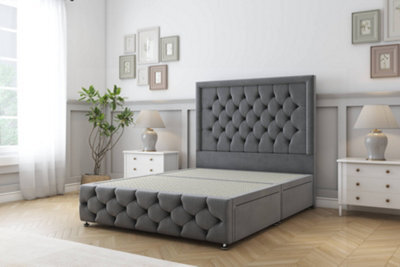 "Sloomy Vienna Armour Coniston Divan Bed 2 Drawers Left Side-26"" Strutted Headboard & 12"" Footboard 4' Small Double" - image 1