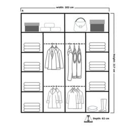 Sliding Wardrobes 4 u LTD Sliding Wardrobes 4U Modern Clay Double Sliding Mirror Door Wardrobe With Black Strips & Led Light 203Cm - thumbnail 4
