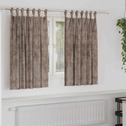 Berkfield Curtain With Curtains 2 Pcs Cappuccino 140 X 140 Cm Velvet - thumbnail 1