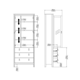 Wyld Haus Gossmere White Display Cabinet 2 Glass Doors 3 Drawers Matt Finish - thumbnail 9