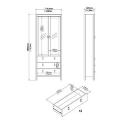 Wyld Haus Gossmere White Display Cabinet 2 Glass Doors 3 Drawers Matt Finish - thumbnail 8