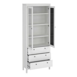 Wyld Haus Gossmere White Display Cabinet 2 Glass Doors 3 Drawers Matt Finish - thumbnail 6