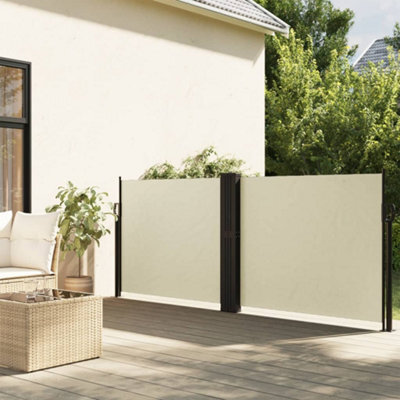 Walplus Retractable Side Awning Garden Sun Shade Canopy Gazebo For Back Door, Porch, Patio Cream 120X600 Cm - image 1
