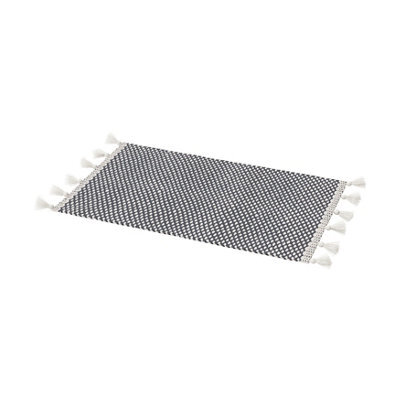 GoodHome Nammu White & Anthracite Rectangular Bath Mat (L)80Cm (W)50Cm - image 1