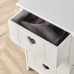 3 Drawer Storage Chest White Wooden Bedroom Organiser Bedside Fully Assembled - thumbnail 4