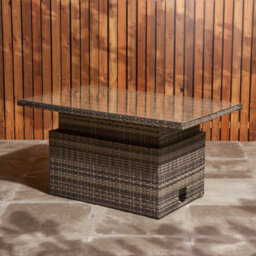 Home Treats Rattan Garden Table Rising Coffee & Dining Table Patio Conservatory - thumbnail 3