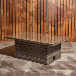 Home Treats Rattan Garden Table Rising Coffee & Dining Table Patio Conservatory - thumbnail 4
