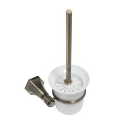 Homestylestore Art Deco Bathroom Wall Mounted Ceramic Aged Gold Toilet Brush Holder - thumbnail 2