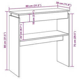 Berkfield Console Table Old Wood 80X30X80 Cm Engineered Wood - thumbnail 9