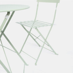 OHS Outdoor Garden Furniture Patio Bistro Set Metal Table Chair, 3 Pc - Sage - thumbnail 6
