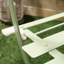 OHS Outdoor Garden Furniture Patio Bistro Set Metal Table Chair, 3 Pc - Sage - thumbnail 4