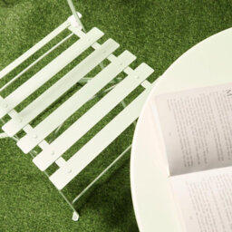 OHS Outdoor Garden Furniture Patio Bistro Set Metal Table Chair, 3 Pc - Sage - thumbnail 3