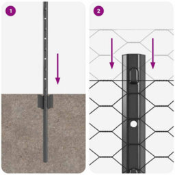 Berkfield Fence Posts 5 Pcs U-Channel Grey 60 Cm Steel - thumbnail 9