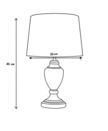 Lighting Supermarket Malham Grey Ceramic Table Lamp With Ivory Pleated Shade - Modern Grey & Silver - thumbnail 3