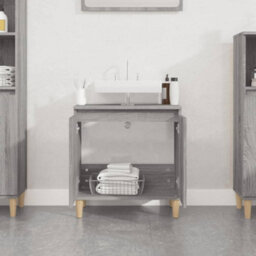 Berkfield Sink Cabinet Grey Sonoma 58X33X60 Cm Engineered Wood - thumbnail 3