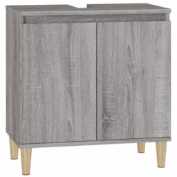 Berkfield Sink Cabinet Grey Sonoma 58X33X60 Cm Engineered Wood - thumbnail 2