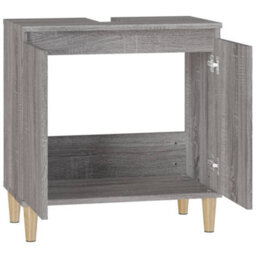 Berkfield Sink Cabinet Grey Sonoma 58X33X60 Cm Engineered Wood - thumbnail 7