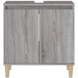 Berkfield Sink Cabinet Grey Sonoma 58X33X60 Cm Engineered Wood - thumbnail 6