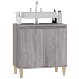 Berkfield Sink Cabinet Grey Sonoma 58X33X60 Cm Engineered Wood - thumbnail 4