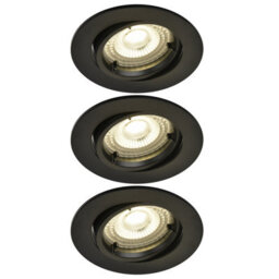 GoodHome Salk Black Adjustable Led Neutral White Downlight 4.8W Ip20, Pack Of 3 - thumbnail 1