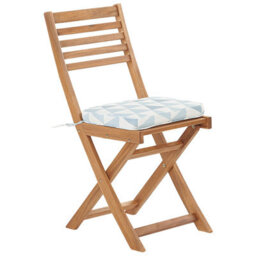 Beliani Bistro Set With Cushions Folding Fiji Acacia Wood Blue - thumbnail 4