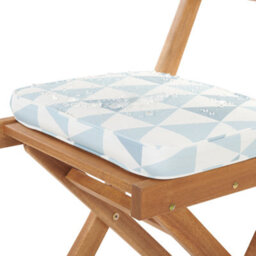Beliani Bistro Set With Cushions Folding Fiji Acacia Wood Blue - thumbnail 6