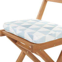 Beliani Bistro Set With Cushions Folding Fiji Acacia Wood Blue - thumbnail 5
