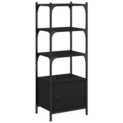 Berkfield Durable Bookcase 3-Tier Black 41X30X109.5 Cm Engineered Wood