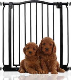 Bettacare Curved Top Dog Gate, 71Cm - 80Cm, Matt Black, Pressure Fit Pet Gate For Dog And Puppy, Pet And Dog Barrier - thumbnail 1