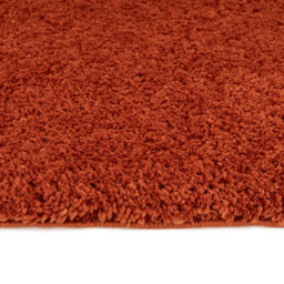 Loomed Machine Washable Shaggy Rug Luxury Terracotta Fluffy Mats 200Cm X 290Cm - thumbnail 6