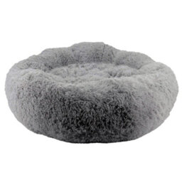 Ancol Slate Grey Super Plush Donut Dog Bed Soft Machine Washable Warm Non Slip Fluffy Pet Puppy Cushion 100Cm - thumbnail 1