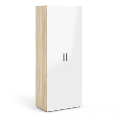 Furniture To Go Pepe Wardrobe With 2 Doors In Oak With White High Gloss - image 1