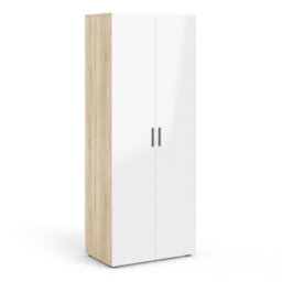 Furniture To Go Pepe Wardrobe With 2 Doors In Oak With White High Gloss - thumbnail 1