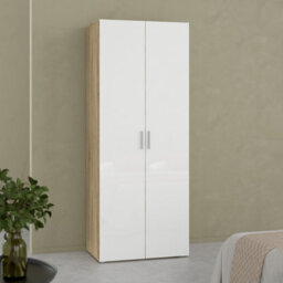 Furniture To Go Pepe Wardrobe With 2 Doors In Oak With White High Gloss - thumbnail 6