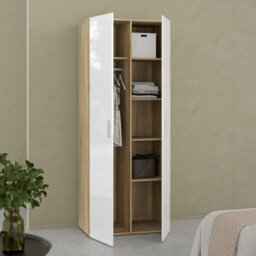Furniture To Go Pepe Wardrobe With 2 Doors In Oak With White High Gloss - thumbnail 7