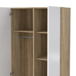 Furniture To Go Pepe Wardrobe With 2 Doors In Oak With White High Gloss - thumbnail 8