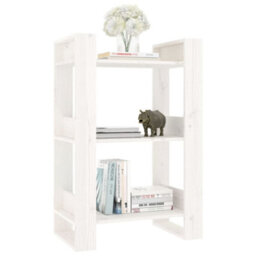 Berkfield Book Cabinet/room Divider White 60X35X91 Cm Solid Wood Pine - thumbnail 5
