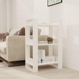 Berkfield Book Cabinet/room Divider White 60X35X91 Cm Solid Wood Pine
