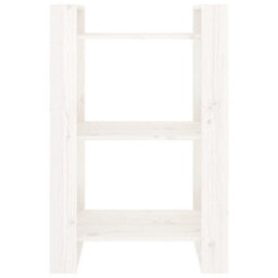 Berkfield Book Cabinet/room Divider White 60X35X91 Cm Solid Wood Pine - thumbnail 3