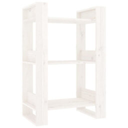 Berkfield Book Cabinet/room Divider White 60X35X91 Cm Solid Wood Pine - thumbnail 2