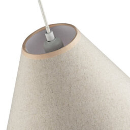 Happy Homewares Scallop Edge Natural Textured Linen Coolie Lamp Shade With Pink Trims - thumbnail 5