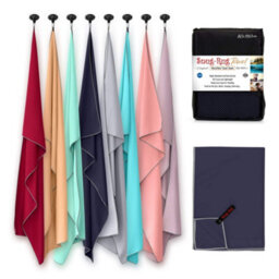Snug Rug Microfibre Beach Towel Super Absorbent Quick Drying Lightweight Large 80 X 160Cm - Eclipse Blue - thumbnail 4