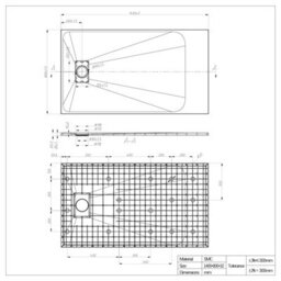 Rinse bathrooms Rinse Walkin Shower Enclosure 800mm Front 800mm End Panel Grey Glass Wetroom Screen-White 1400X800 Shower Tray Waste - thumbnail 9
