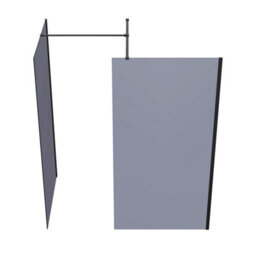 Rinse bathrooms Rinse Walkin Shower Enclosure 800mm Front 800mm End Panel Grey Glass Wetroom Screen-White 1400X800 Shower Tray Waste - thumbnail 3