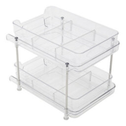 Darphe 2 Tier Skincare Organizer Desk Organiser For Makeup Cosmetic Perfume - thumbnail 5
