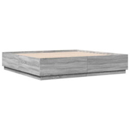 Berkfield Bed Frame With Led Without Mattress Grey Sonoma 180X200 Cm Super King - thumbnail 3